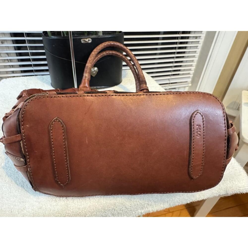 VINTAGE Ralph Lauren BROWN Leather Bag Purse Basketweave Tote Bag Leather (210 - Picture 8 of 13